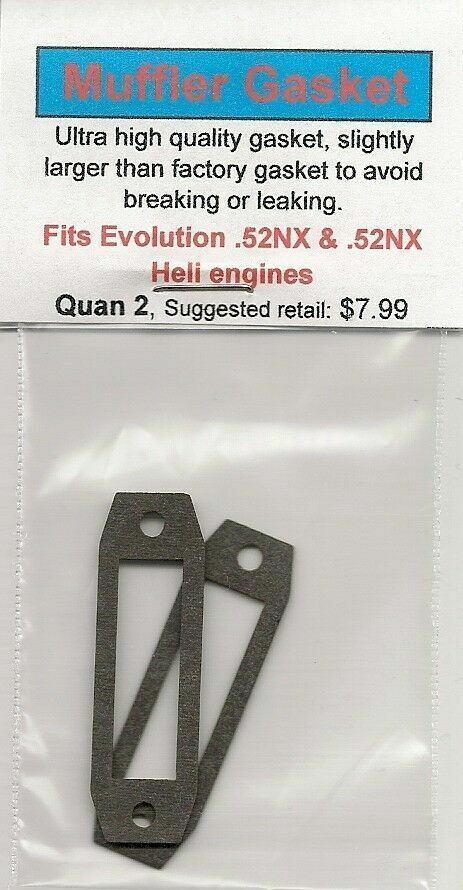 Evolution .52NX & .52NX Heli Muffler Gasket 2 Pack NIP