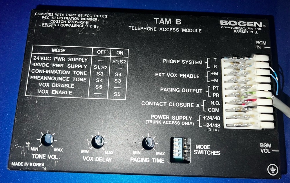 Bogen TAM-B Telephone Access Module