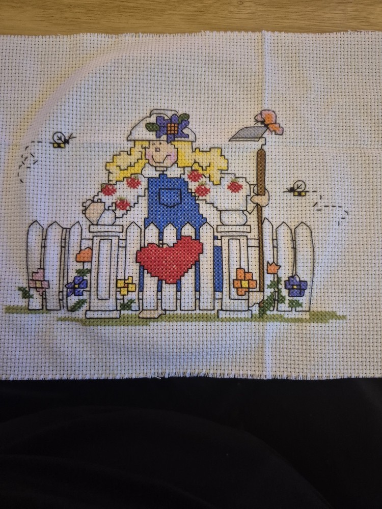 Garden Gate Completed Cross Stitch Unframed