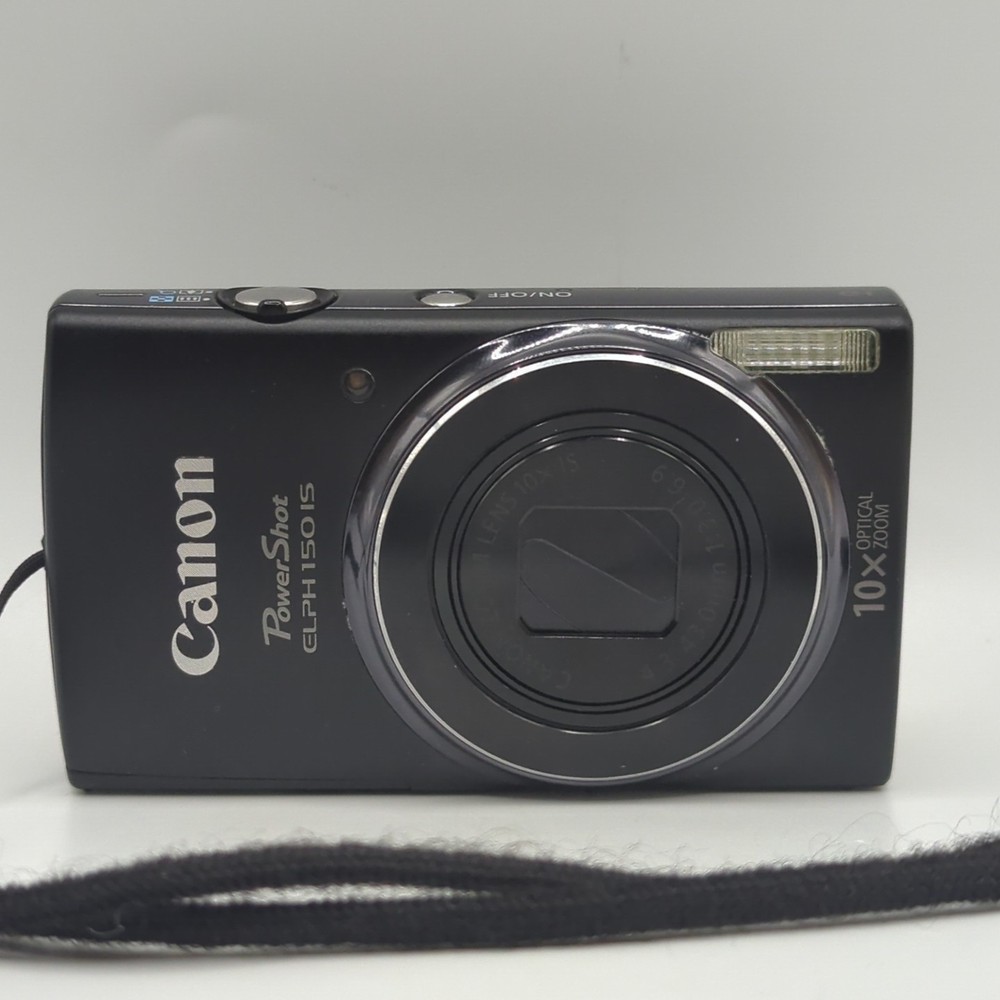 Canon PowerShot ELPH 150 IS IXUS 155 Black Digital Camera 10x Zoom 20MP Bundle