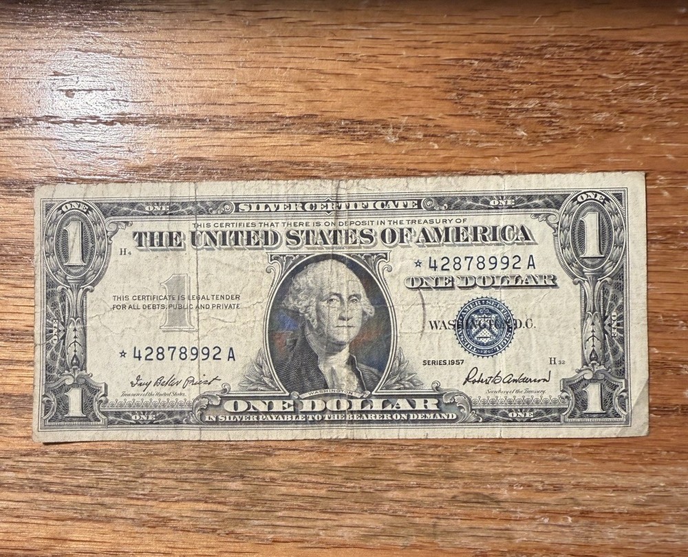 1957 One Dollar STAR NOTE $1 Silver Certificate Circulated