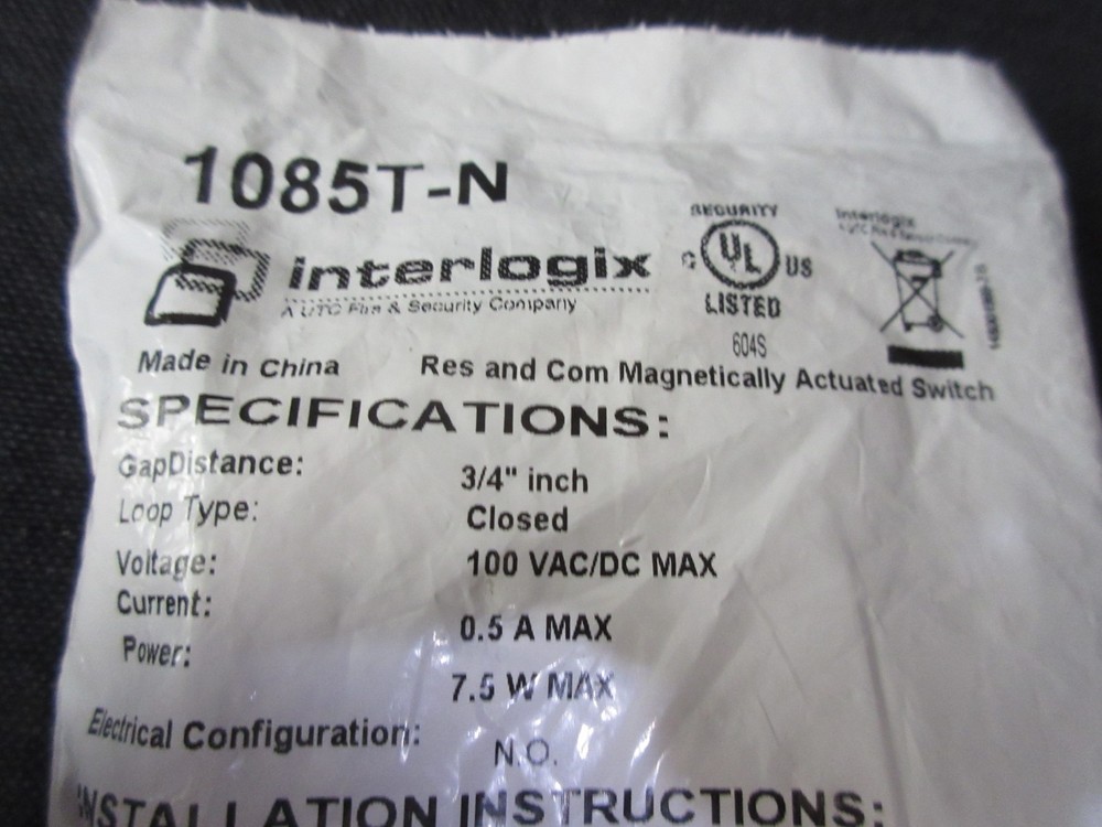 Interlogix 1085T-N Magnetically Activated Switch, MIP