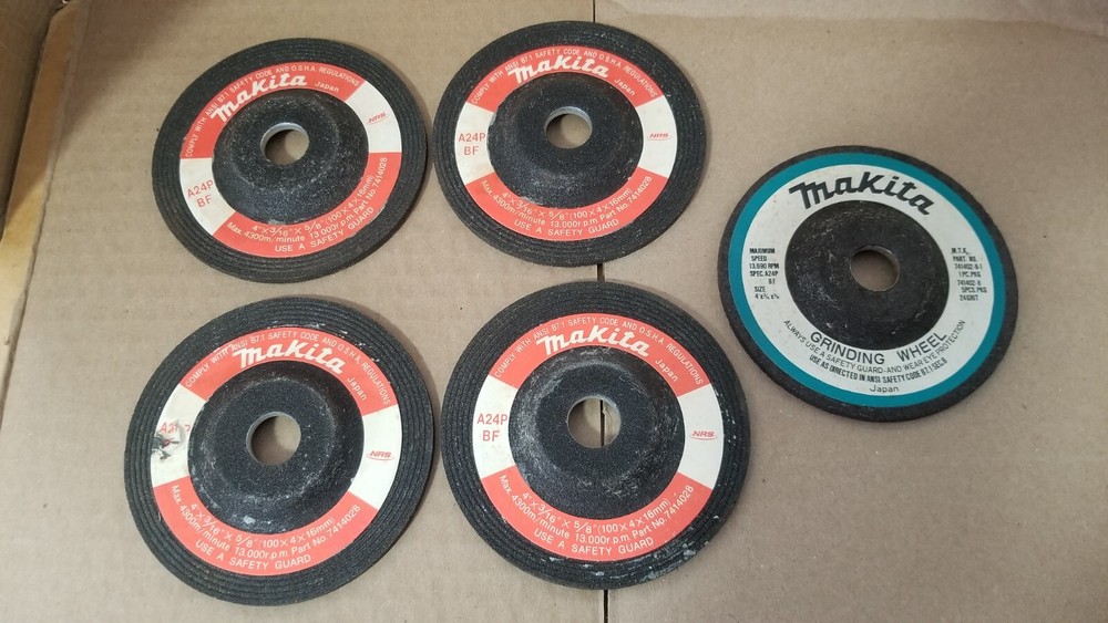 5PC Makita A24P-BF Grinding Wheels , VGC