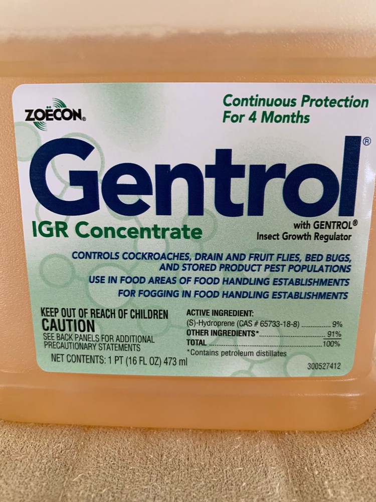 Zoecon GENTROL IGR Insect Growth Regulator Bedbug Cock Roach Fruit Flies 16oz