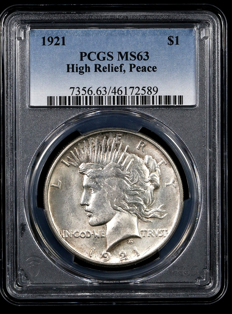 1921 Peace Dollar – PCGS MS63 – High Relief – Key Date - #413
