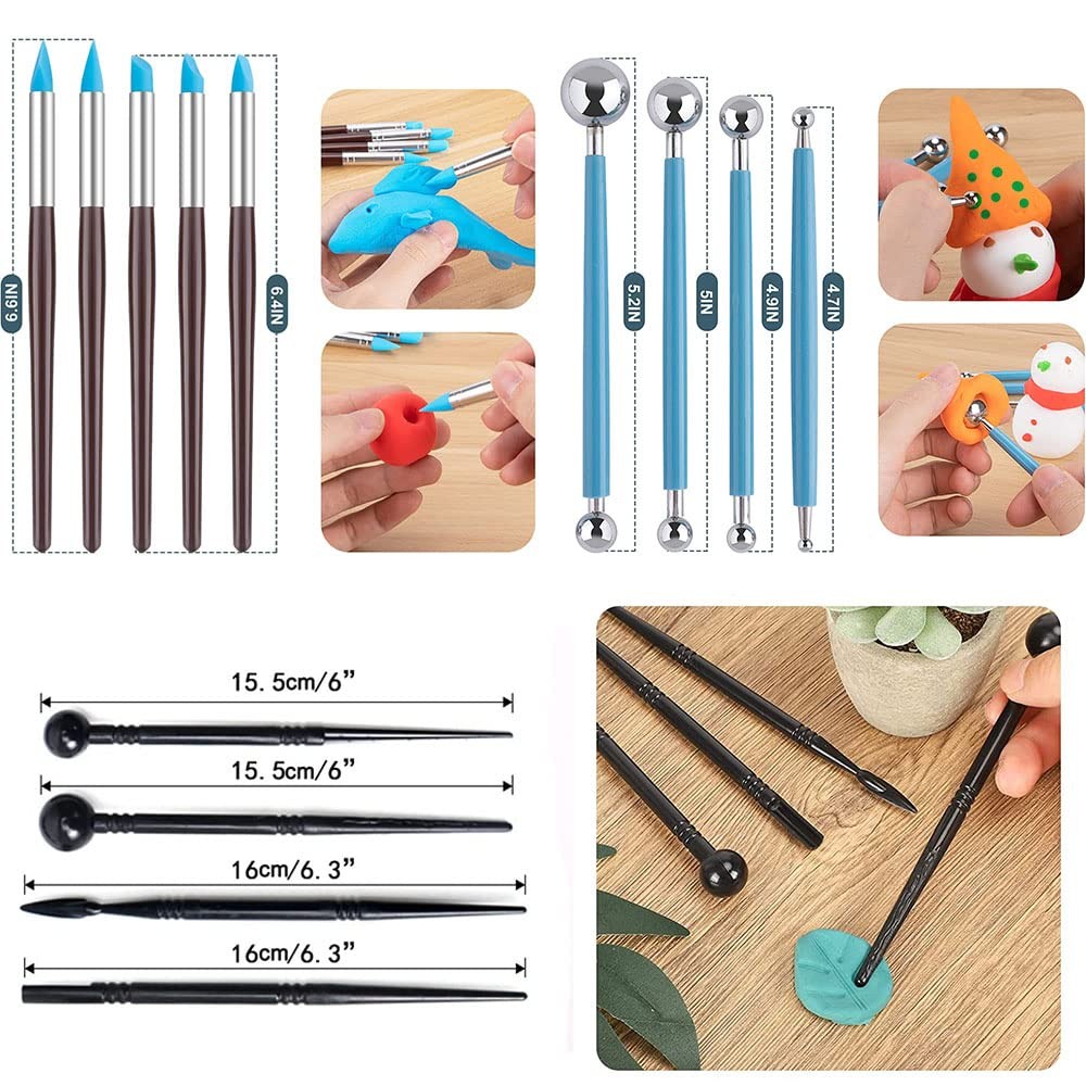 Clay Tools 40PCS Pottery Tools Clay Sculpting Tools Polymer Clay Tools Kit Ce...