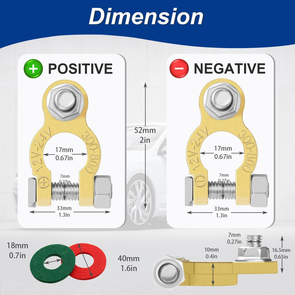 Battery Terminal Connectors, Car Battery Post Terminals, Battery Cable Ends