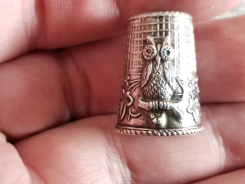 VINTAGE SILVER 925 THIMPEL, OWL IMAGE, USED