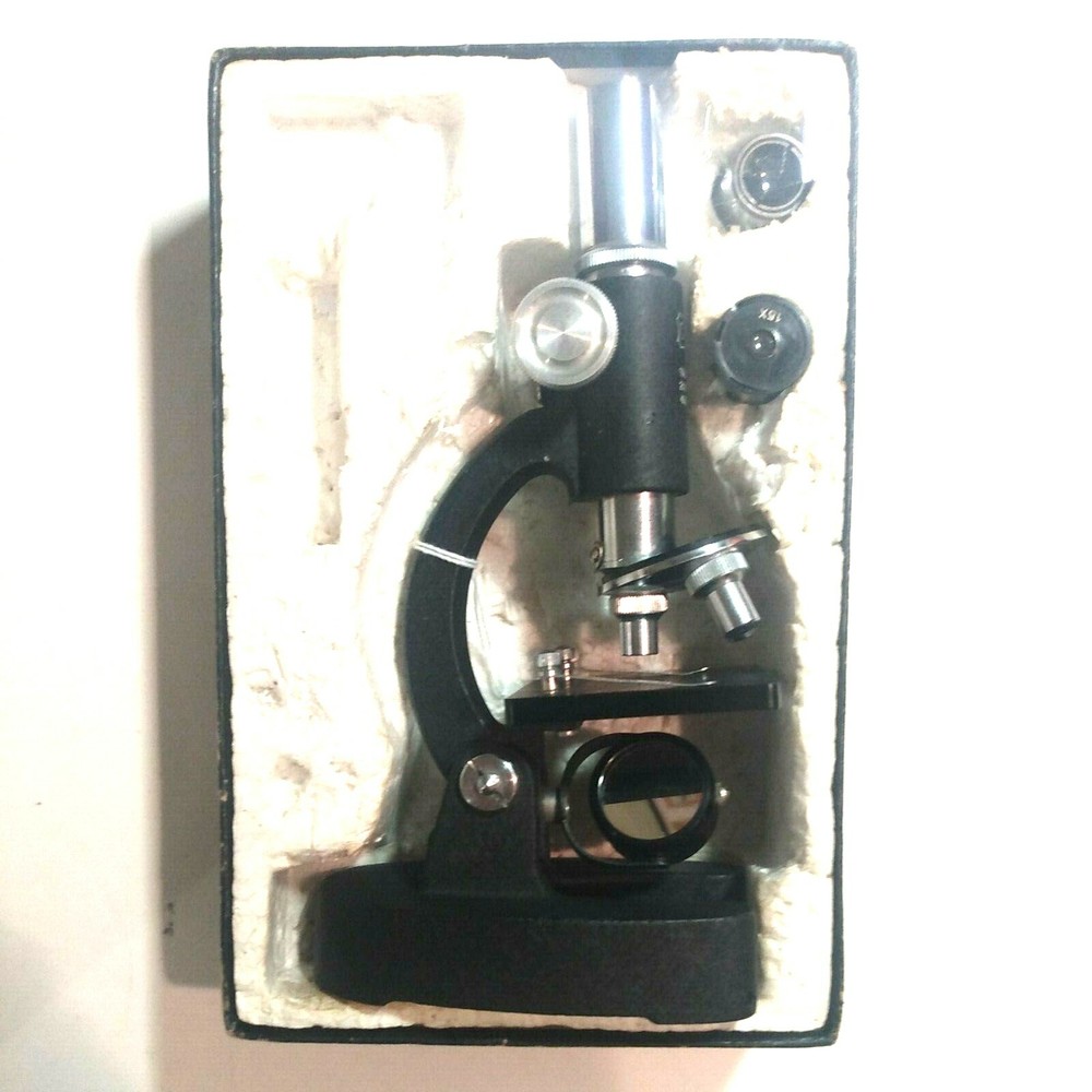 Vintage C.O.C Microscope In Original Box, Used, Incomplete, Display Piece