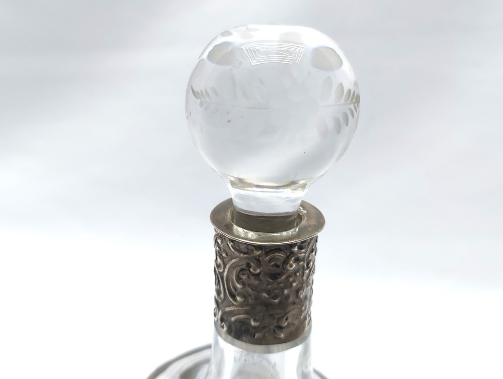 Antique Swedish Silver Bottle Decanter Open Work Rococo Revival