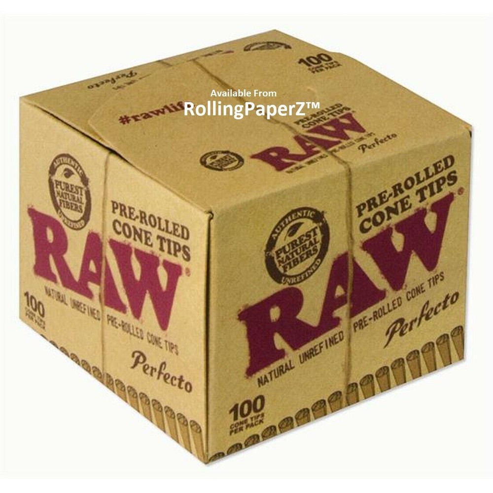 RAW PRE-ROLLED PERFECTO CONE TIPS - 100 COUNT