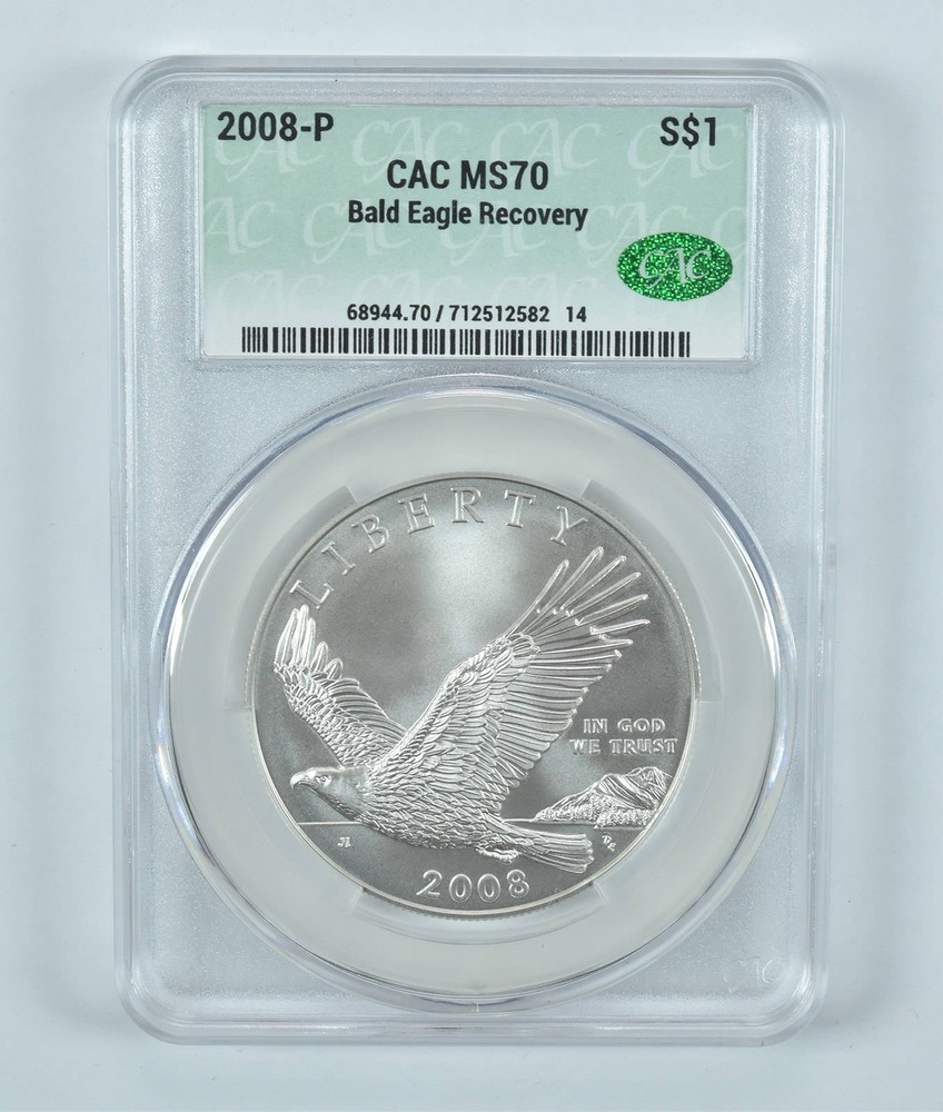 2008-P Bald Eagle Commemorative Silver Dollar MS70 CAC CACg