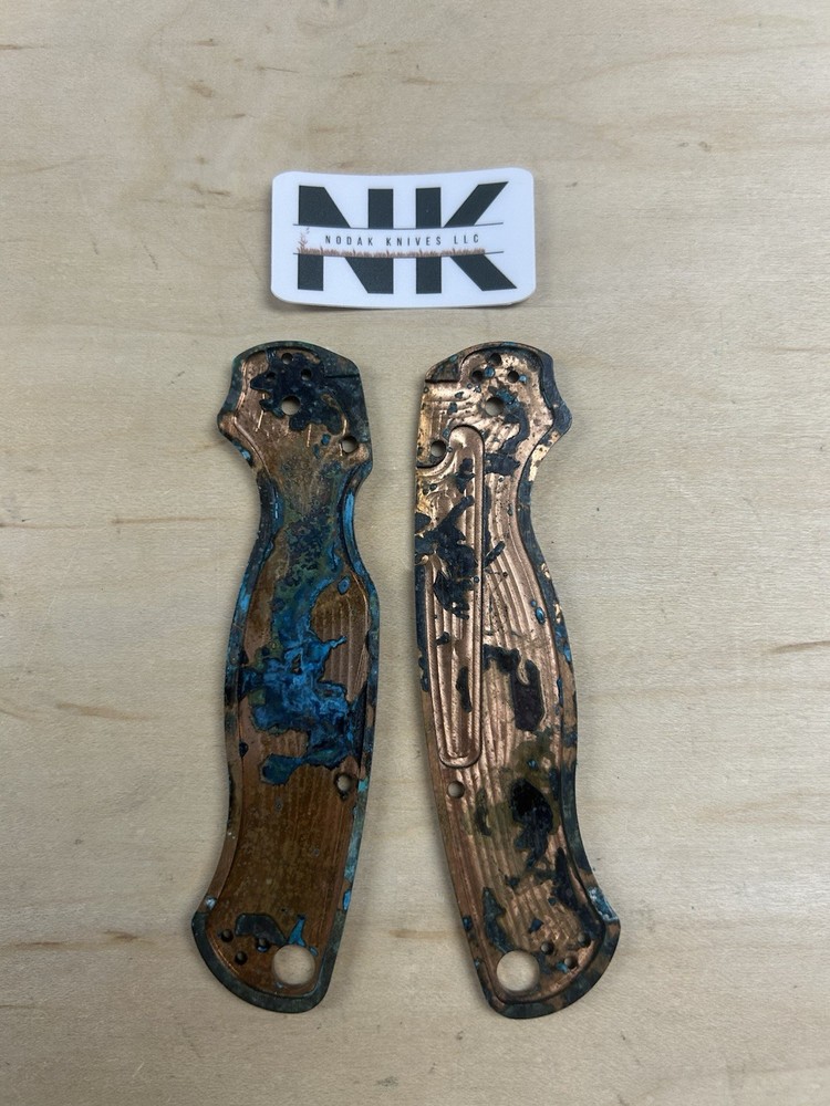 Nodak Custom “Lava Flow” Shipwreck Copper Spyderco PM2 Handle Scales