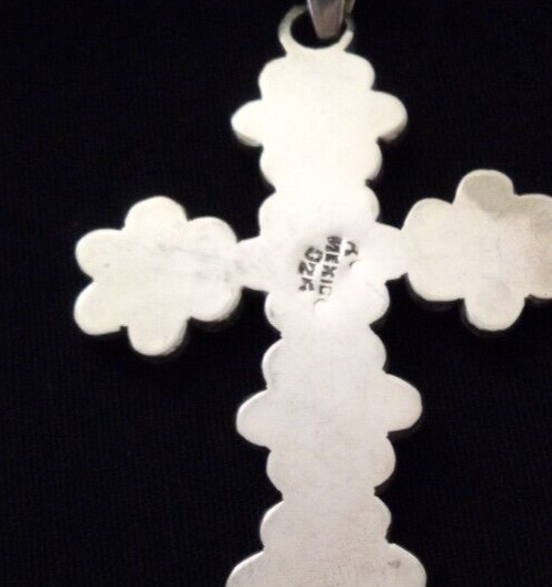 Taxco Sterling Silver Floral Cross.