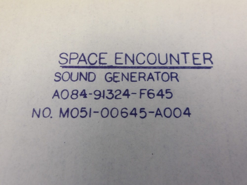 Bally / Midway- Space Encounter - Sound Generator Schematic - NOS