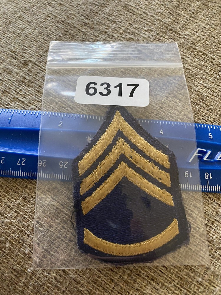 Korea War Era Staff Sergeant Enlisted Rank Patch Blue Yellow INV6317