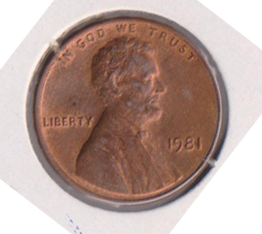 (H207-38) 1981 USA 1c coin (AM)