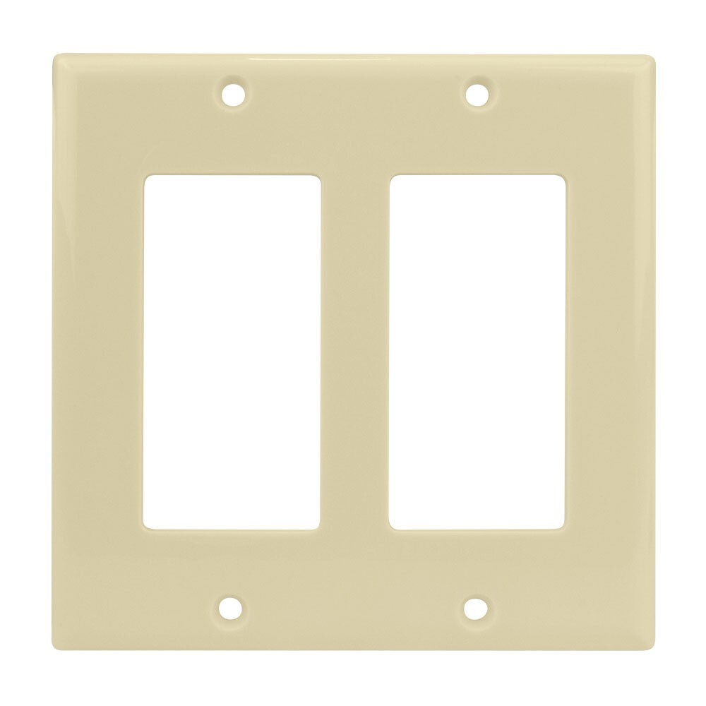 Construct Pro™ Decorative Double Gang Wall Plate (Color: Ivory)
