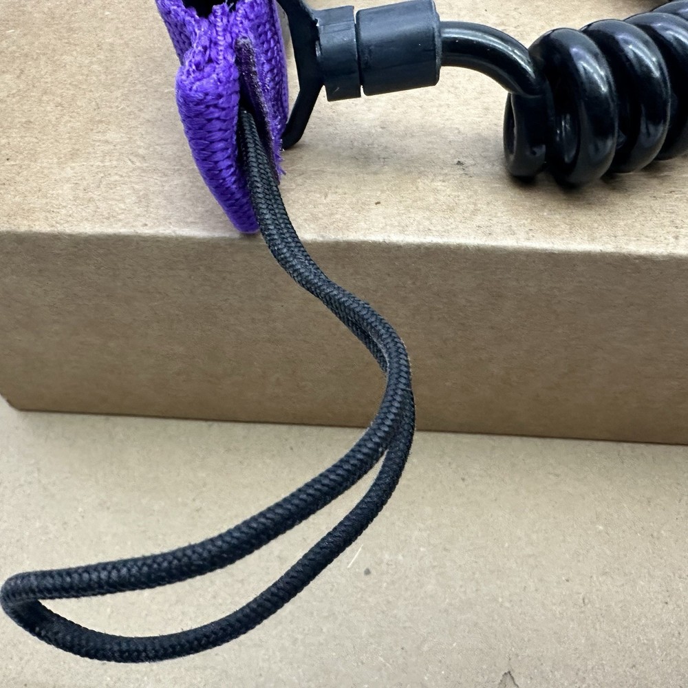 Cetacea Green Coiled Scuba Lanyard Adjustable Strap Quick Release Brass Clip