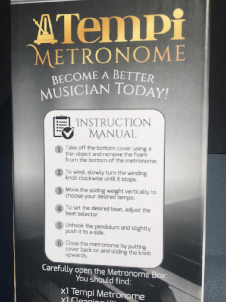 Metronome for Musicians Plastic Black Grain Veneer