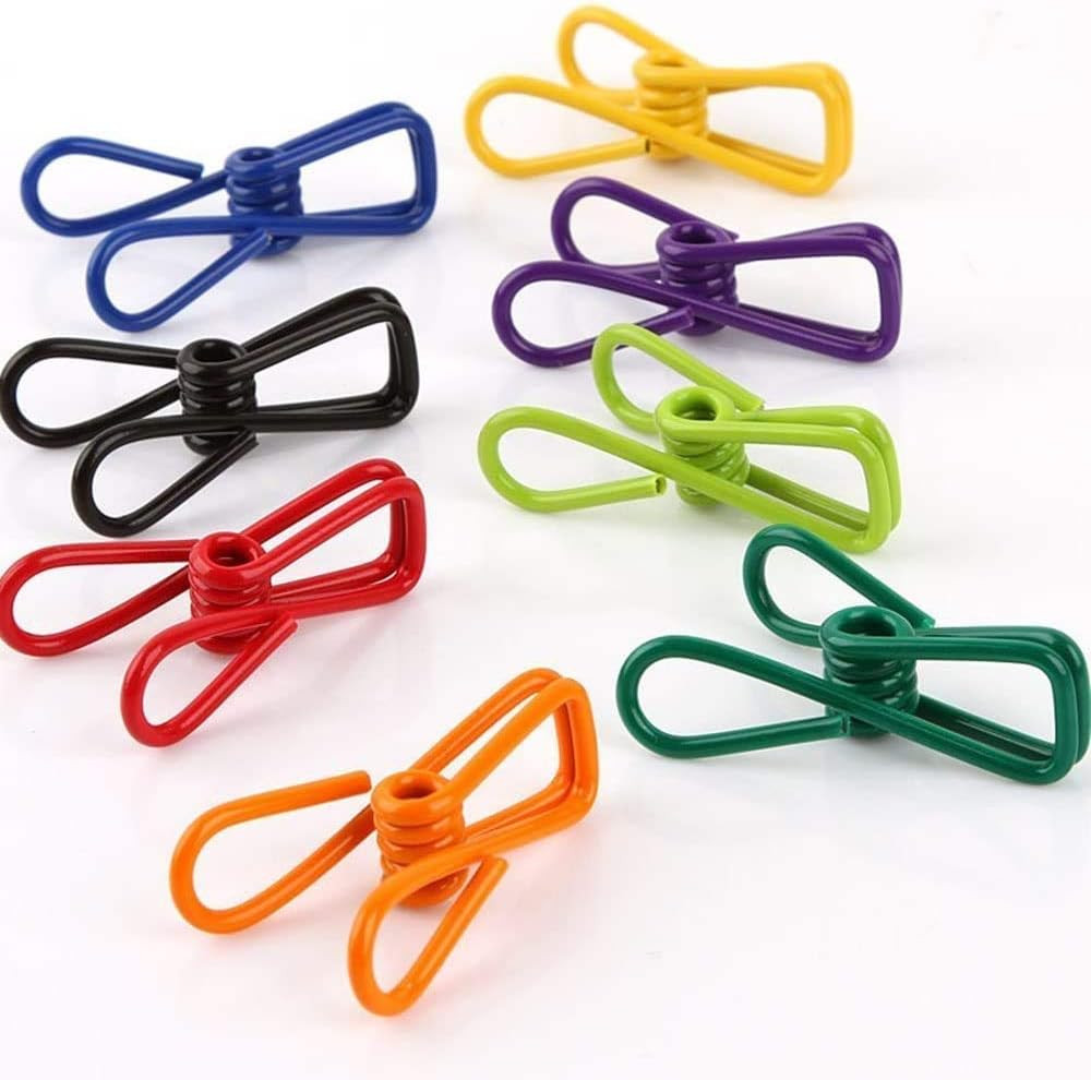 30 Pcs 2 Inch 10 Different Random Colors Chip Clips, PVC Coating High Elasticity