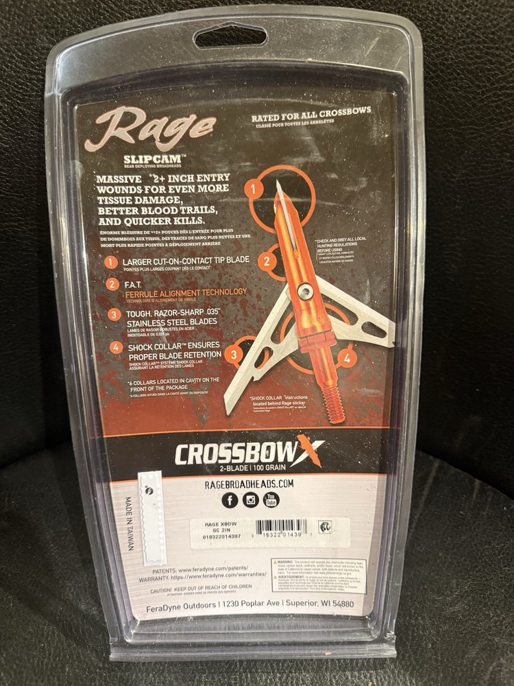 Slipcam Rear Deploying Broadheads for Crossbows