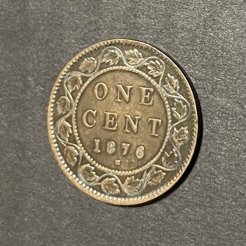 1876-H Canada One Cent Nice Original RD / BN Uncirculated Luster KM-7