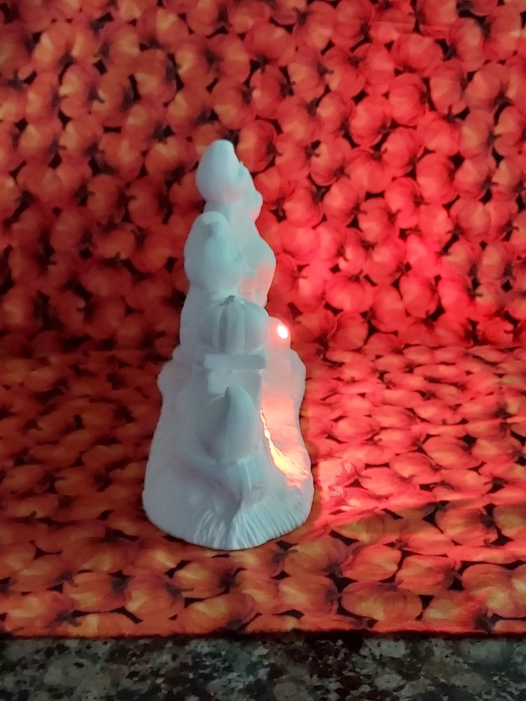 Ceramic Bisque~ Ready to Paint ~Ghost Fence Scene Rice Light Included