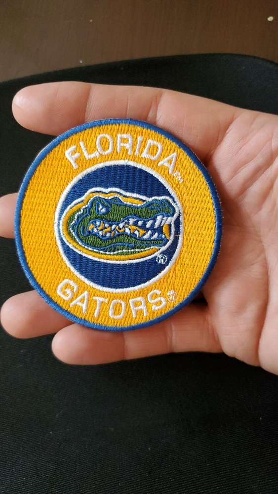 Florida Gators Round Style Patch. Embroidered. Iron On Backing. 3"x3"
