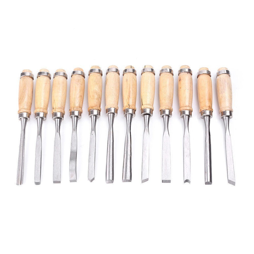 Wood Carving Hand Chisel Set Woodworking Professional Lather Gouges Tools Kit