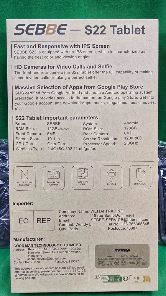 SEBBE Tablet Computer S22 NEW (E2)