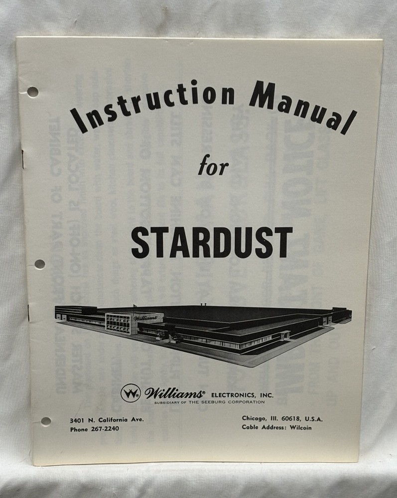 ORIGINAL-WILLIAMS-STARDUST-INSTRUCTION MANUAL