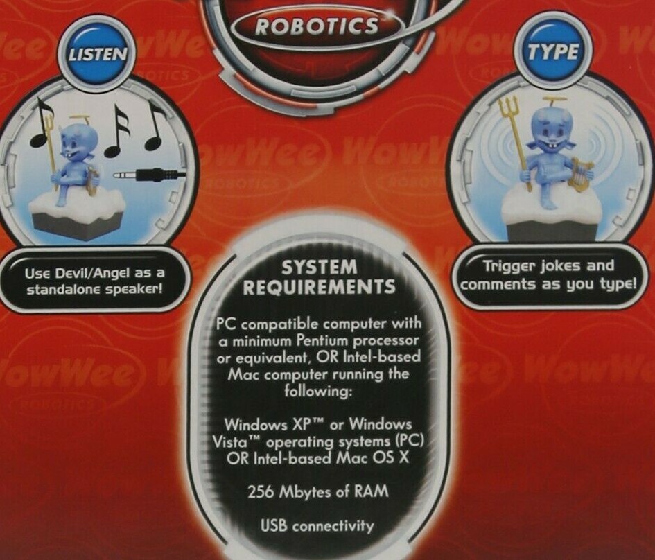 WowWee ChatterBot Talking Blue Devil Angel Animated Computer Personality Speaker