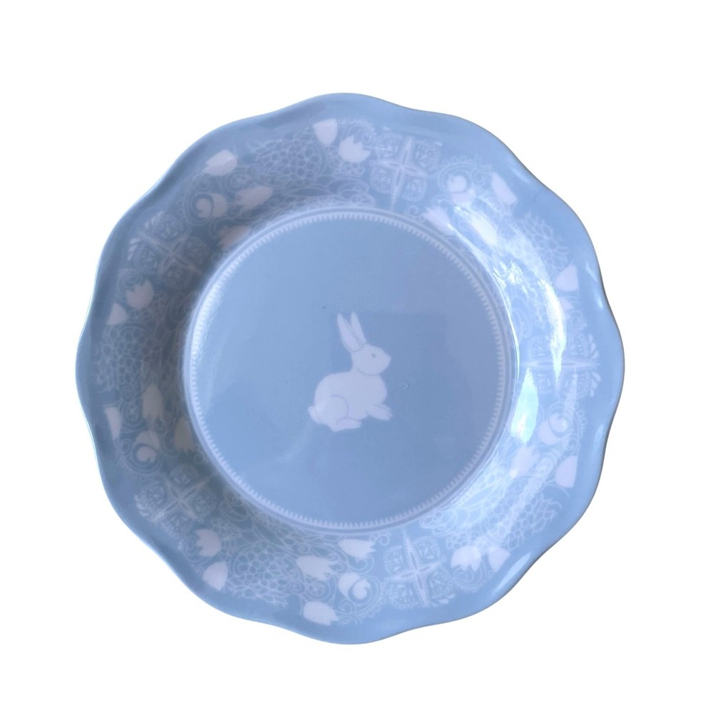 Pastel Easter Bunny Melamine Appetizer Plates 7in Set of 4 NEW