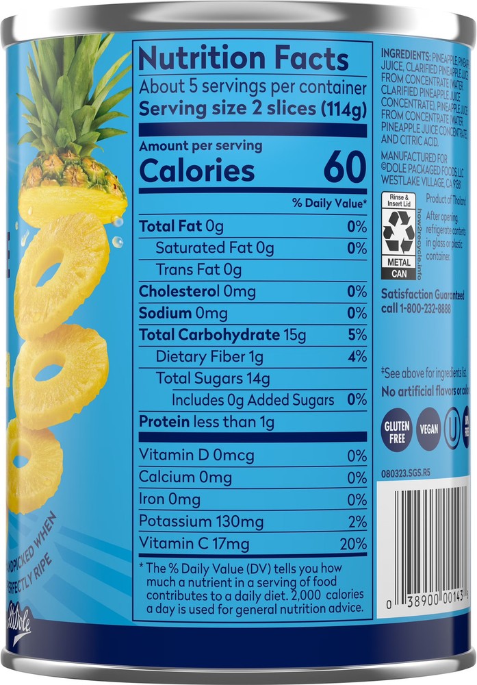 Pineapple Slices in Pineapple Juice