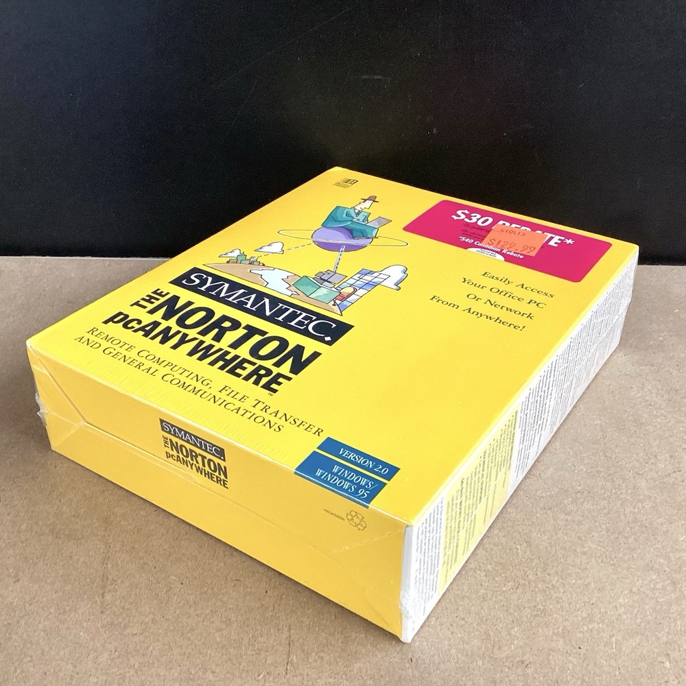 Symantec Norton PC Anywhere Version 2.0 DOS Windows 3.1 Windows 95 New Sealed
