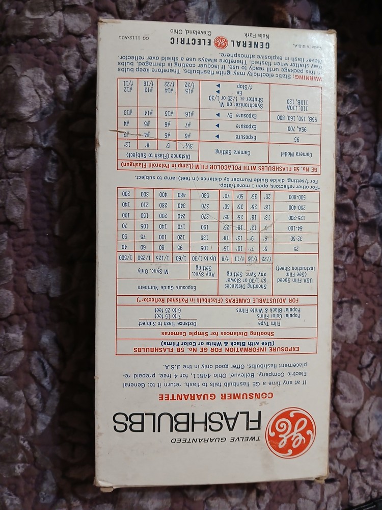 GE 5B Flashbulbs ….10 Available!