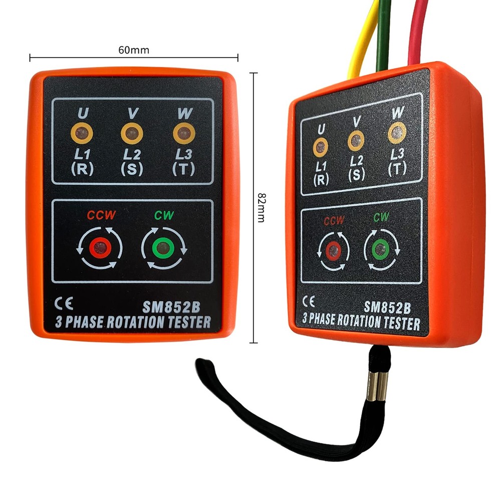 3 Phase Sequence Tester,Phase Rotation Meter Checker Multicolor