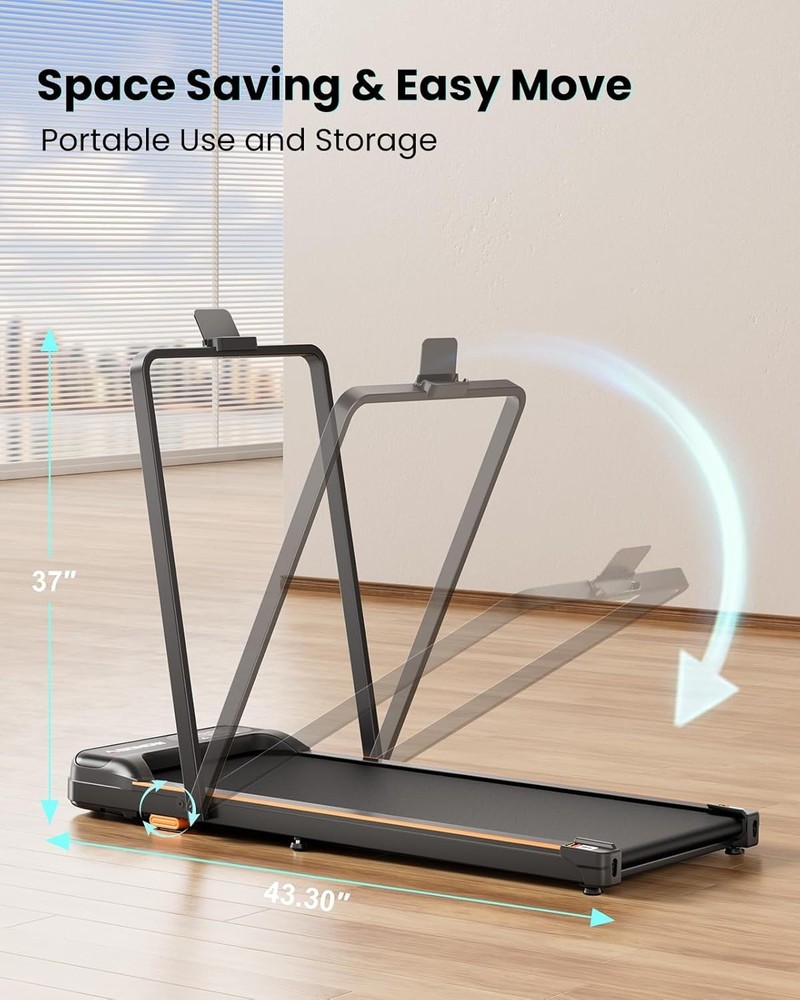 Quiet Adjustable Incline Under Desk Treadmill - 2-in-1 Walking & Jogging Machine