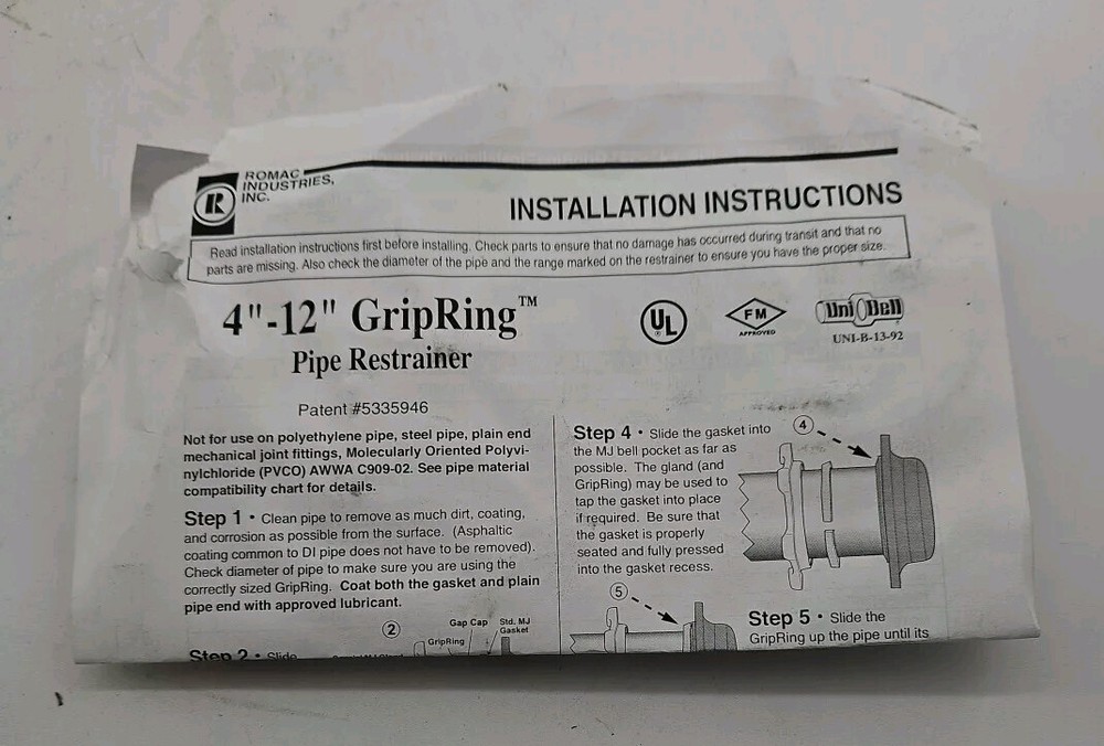 Romac Industries - 242-0905 - 8" Grip Ring Accessory Pack - 9.05" Pipe OD