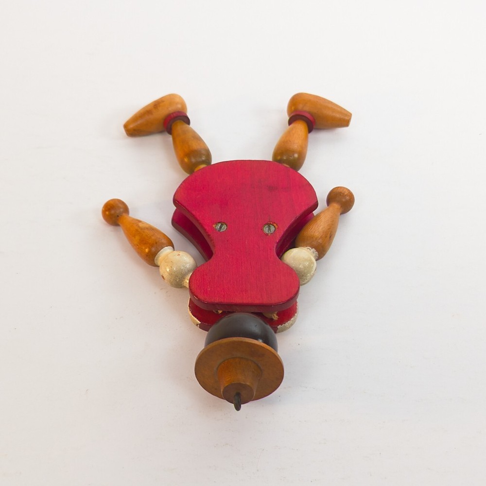 Vintage Wooden Puppet String Jumping Jack Pull Toy