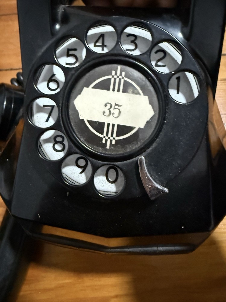 Rotary Phone Black Vintage Unknown Working Condition