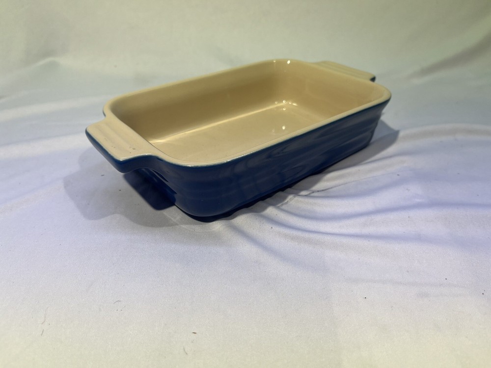 Le Creuset Small Blue Rectangular Stoneware 11-20 Baking Casserole Dish 7"x5"