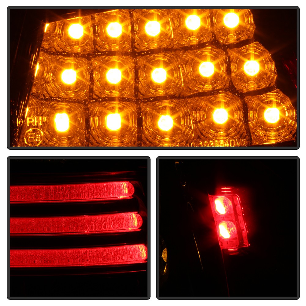 05-08 Bmw E90 4Dr Led Perform Red Smoked Tail Lights w/Led Strip Style