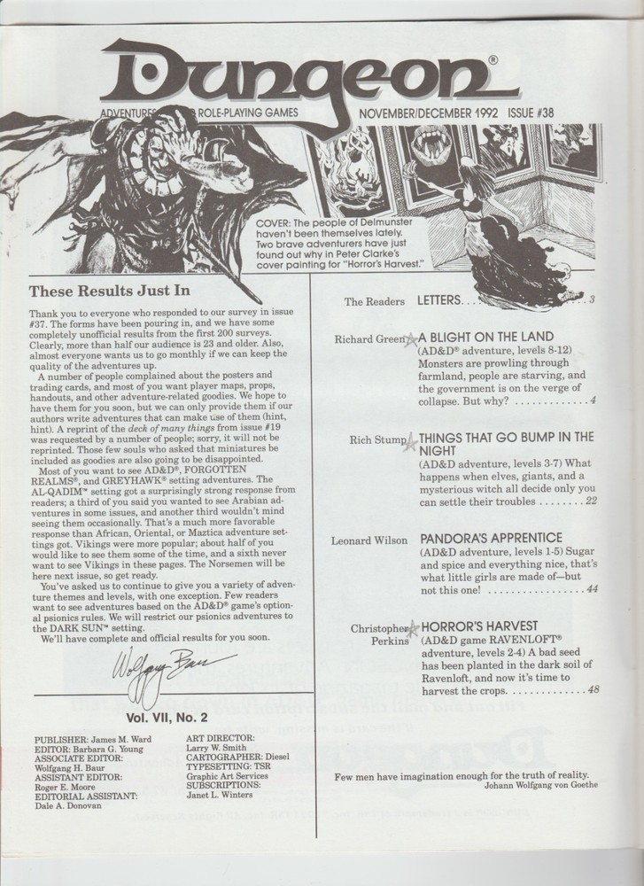 Dungeon Magazine #38 (Nov / Dec 1992)
