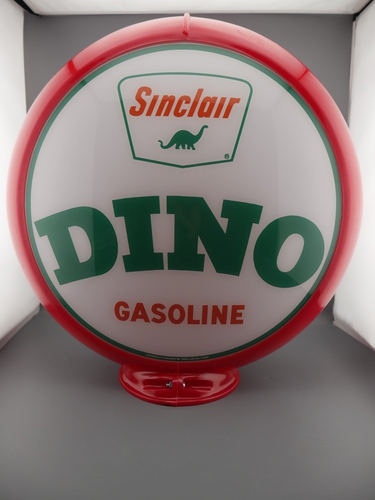 Red Plastic Frame Sinclair Dino 13.5" Gas Pump Globe