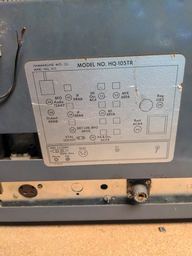 Rare HAMMARLUND HQ-105TR GENERAL COVERAGE RECEIVER / C.B. TRANSMITTER