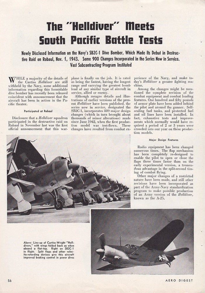 1944 Curtiss Helldiver Aircraft Report 11/21/2022j