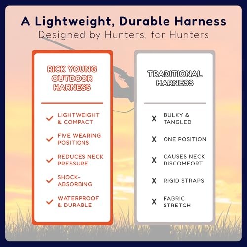 Premium Binocular Harness - Adjustable Chest Strap for Hunting, Birding Black