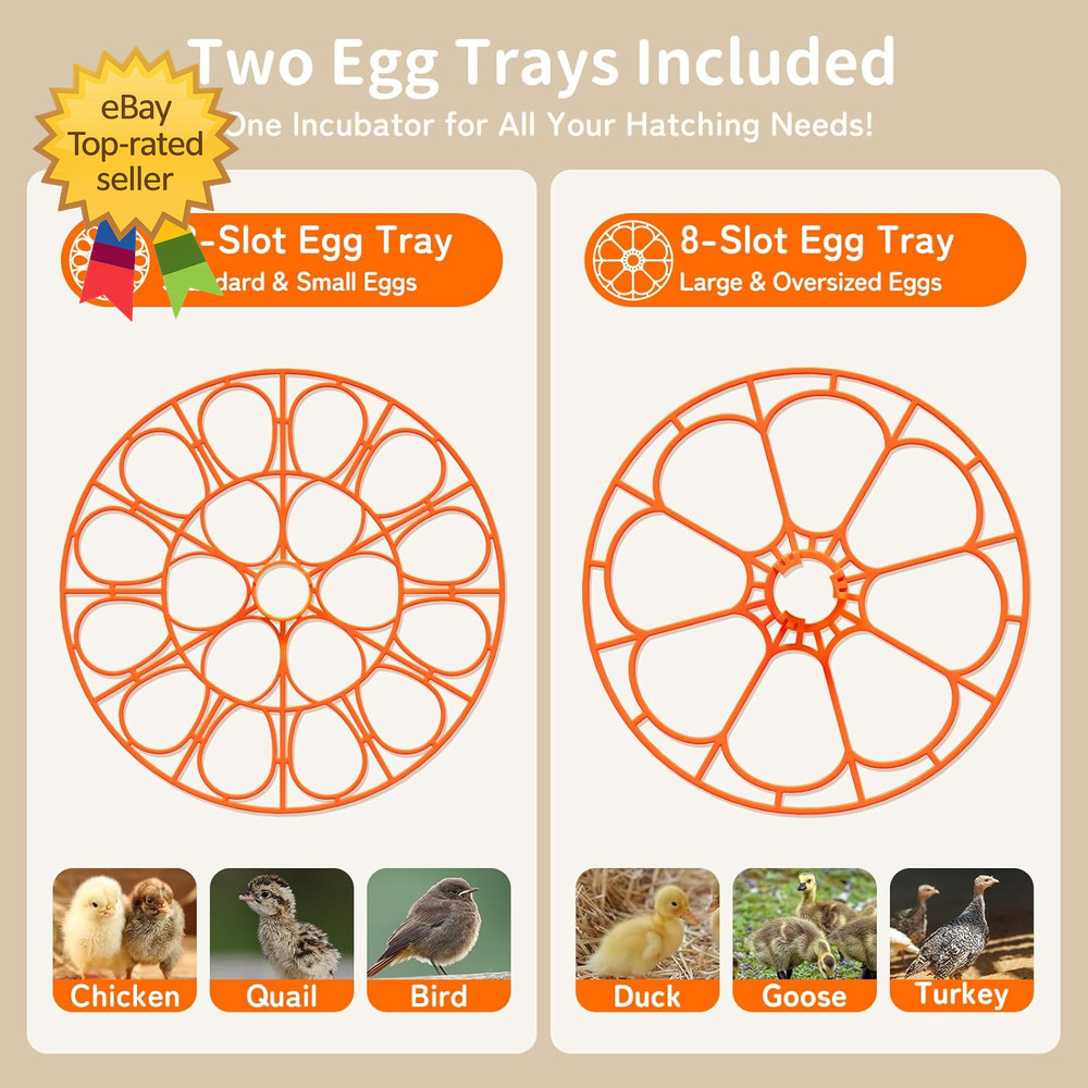 Egg Incubators for Hatching Eggs Temperature and Humidity Control Automatic Egg